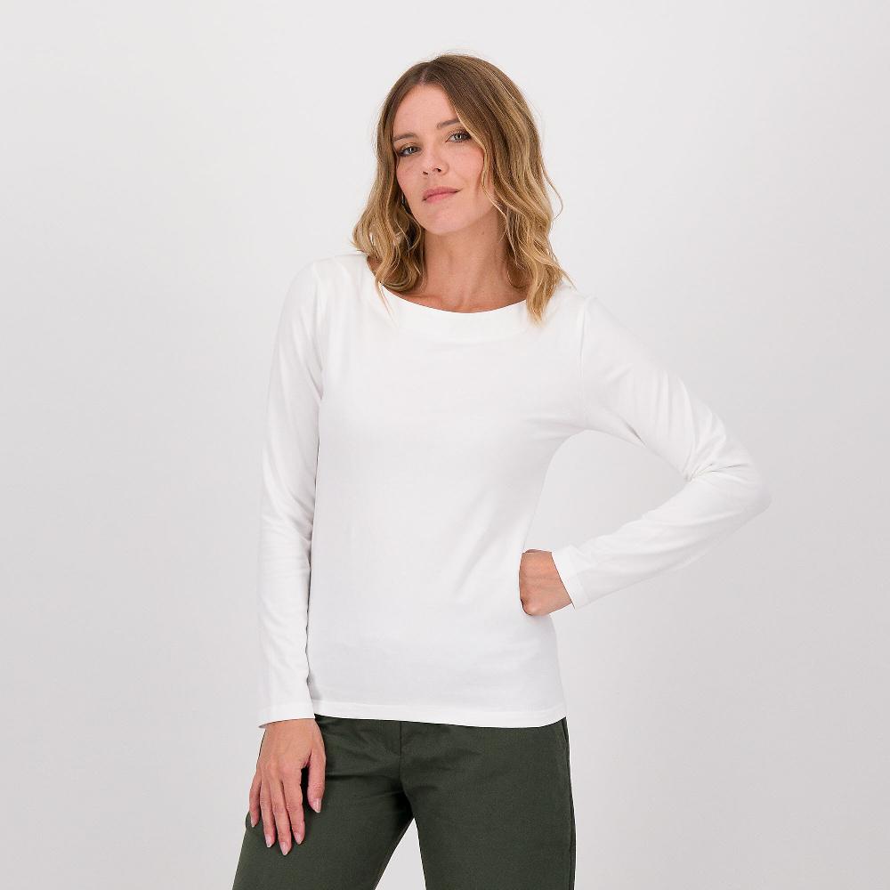 QVC M’ama Maglia maniche lunghe con scollo a barca e arriccio sul fianco