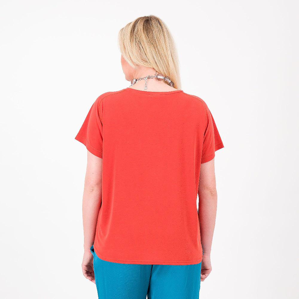 QVC M’ama Maglia Scollo Barca In Jersey Modal Motivo Taglio Raglan Made In Italy