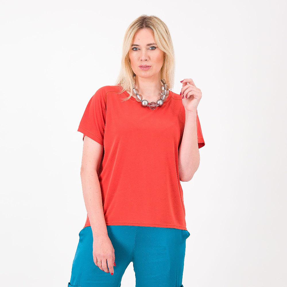 QVC M’ama Maglia scollo barca in jersey modal Motivo taglio raglan Made in Italy