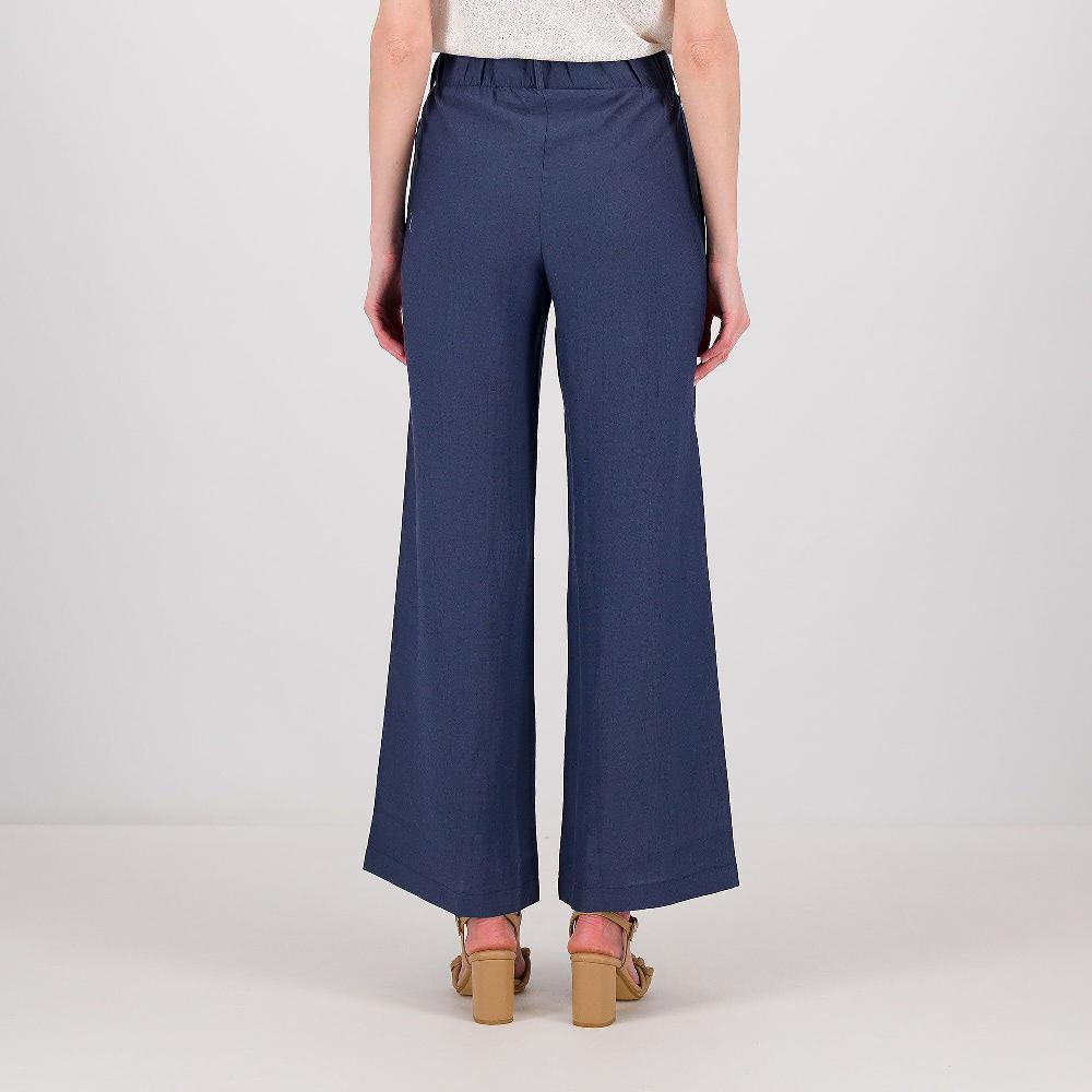 QVC M’ama Pantaloni Ampi In Lino E Viscosa Effeto Mosso Made In Italy