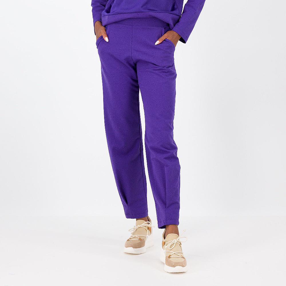 QVC M'ama Pantaloni balloon in felpa di cotone stretch dettagli raso