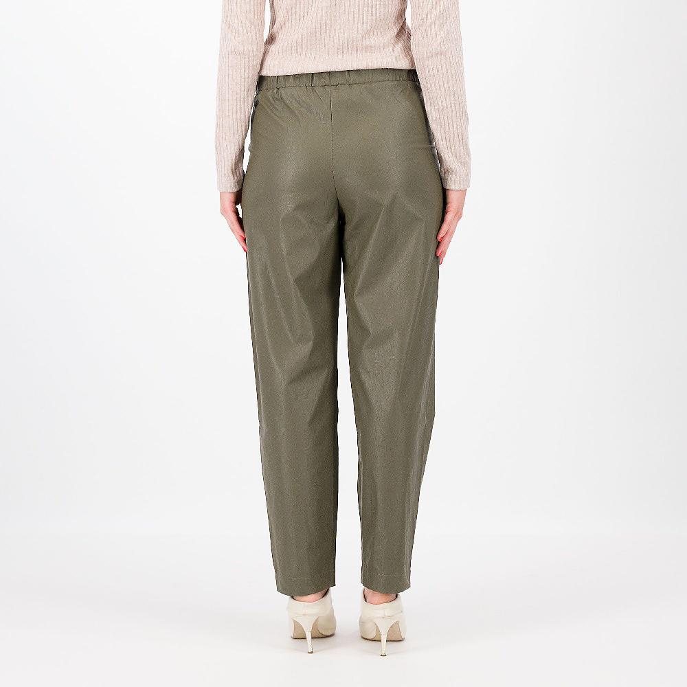 QVC M'ama Pantaloni Balloon Tessuto Spalmato Pieghe Sulle Tasche