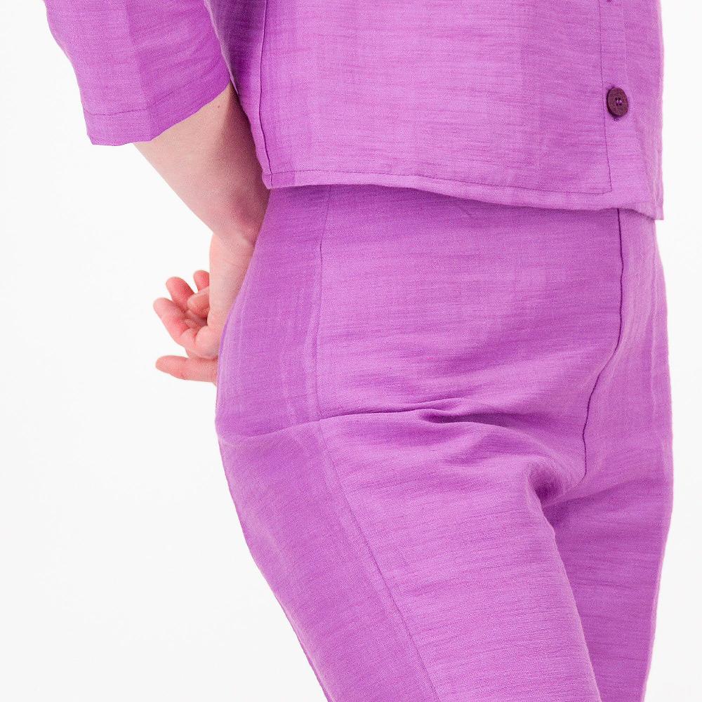QVC M'ama Pantaloni Capri In Misto Lino Fiammato Con Spacchi