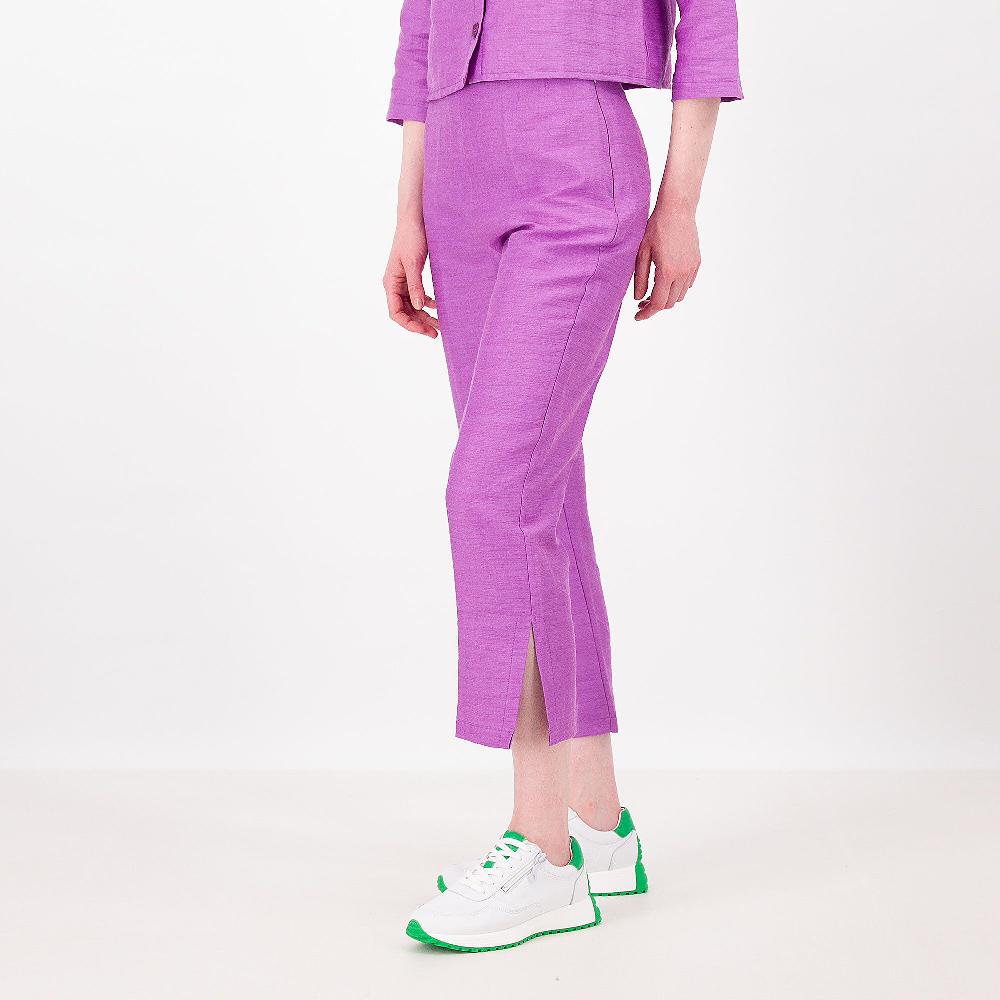 QVC M'ama Pantaloni Capri in misto lino fiammato con spacchi