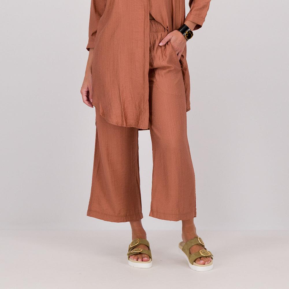QVC M’ama Pantaloni cropped in misto viscosa effetto mosso