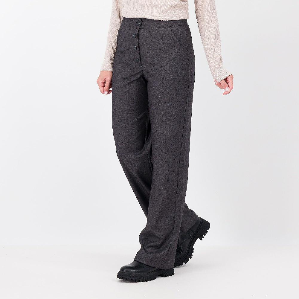 QVC M'ama Pantaloni dritti in twill con bottoni decorativi