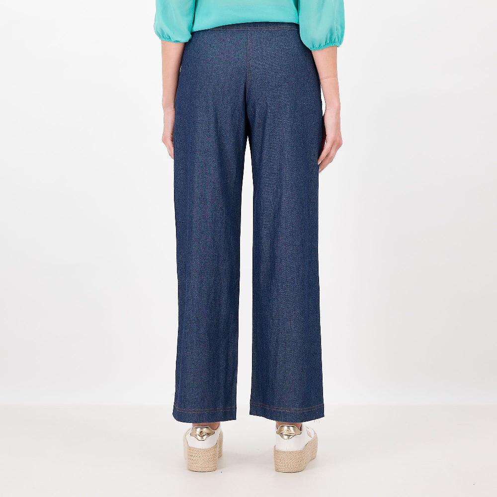 QVC M’ama Pantaloni Tela Jeans Tasche Applicate Con Bottone Decorativo Made In Italy