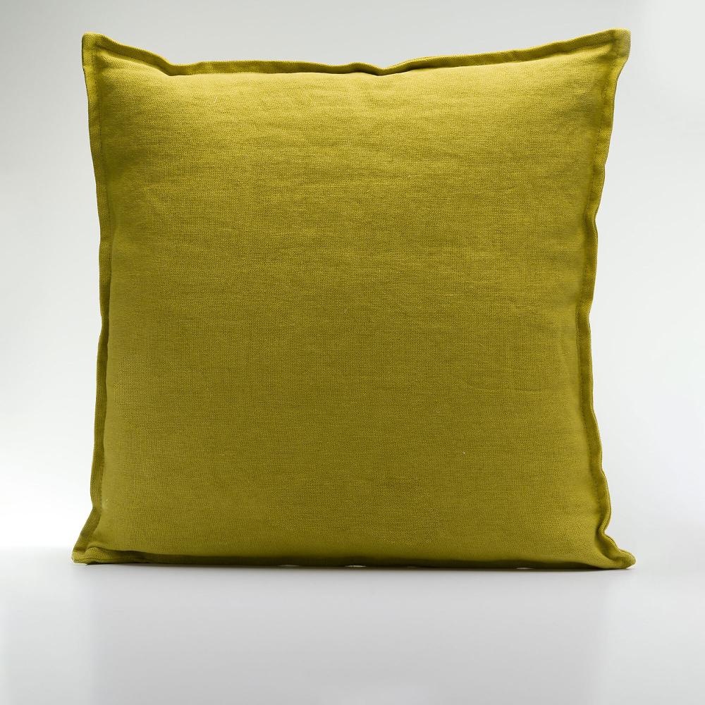 QVC Maddalena Home Cuscino quadrato 100% lino impuntura perimetrale 55x55cm