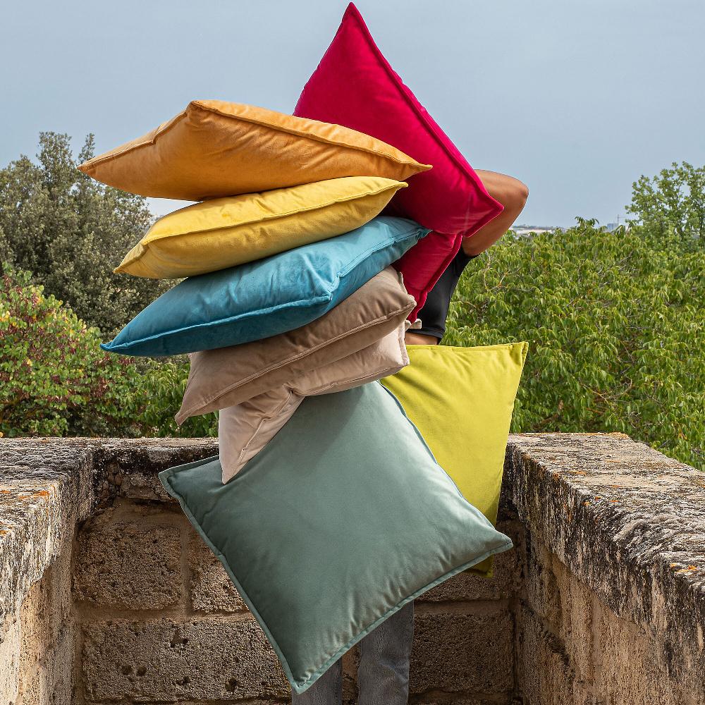 QVC Maddalena Home Cuscino Quadrato Con Impuntura Perimetrale 55x55cm