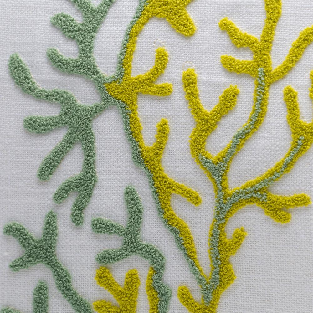 QVC Maddalena Home Cuscino Quadrato Misto Lino Ricamo Corallo 50x50cm