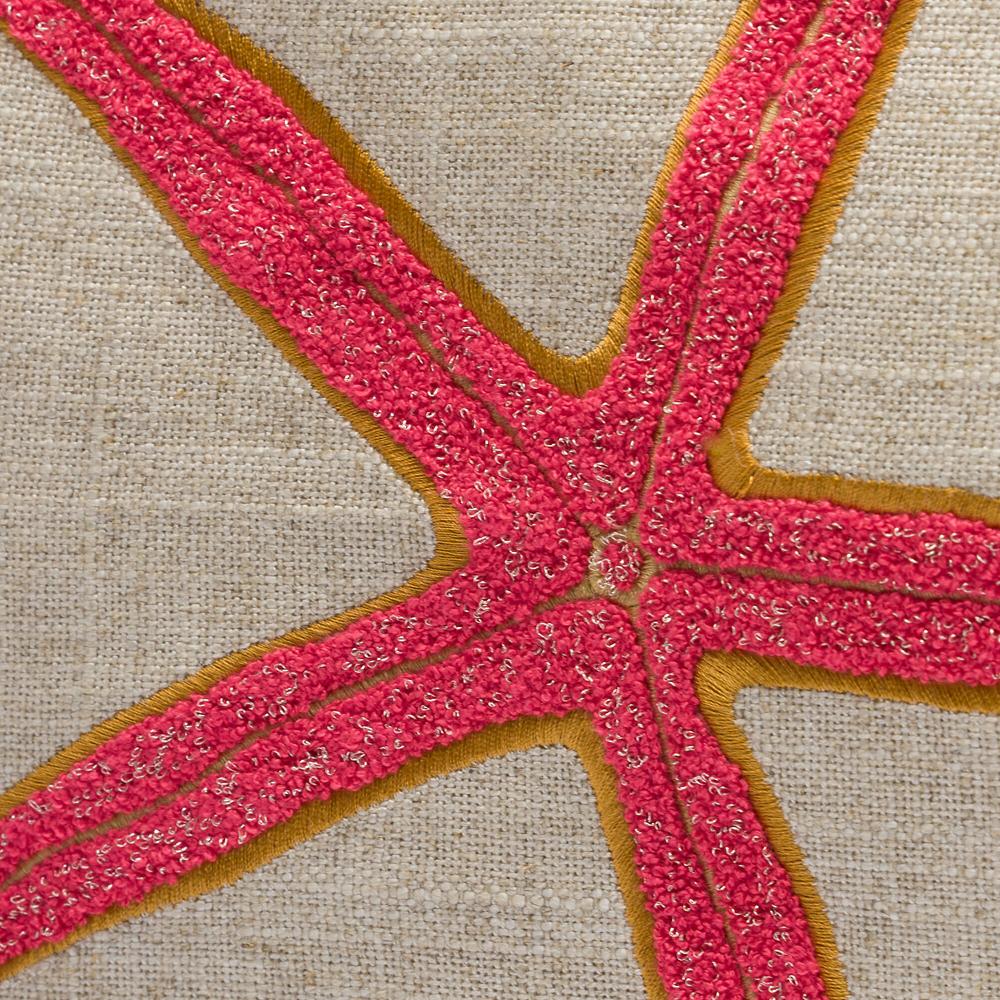 QVC Maddalena Home Cuscino Quadrato Misto Lino Ricamo Stella Marina 45x45cm