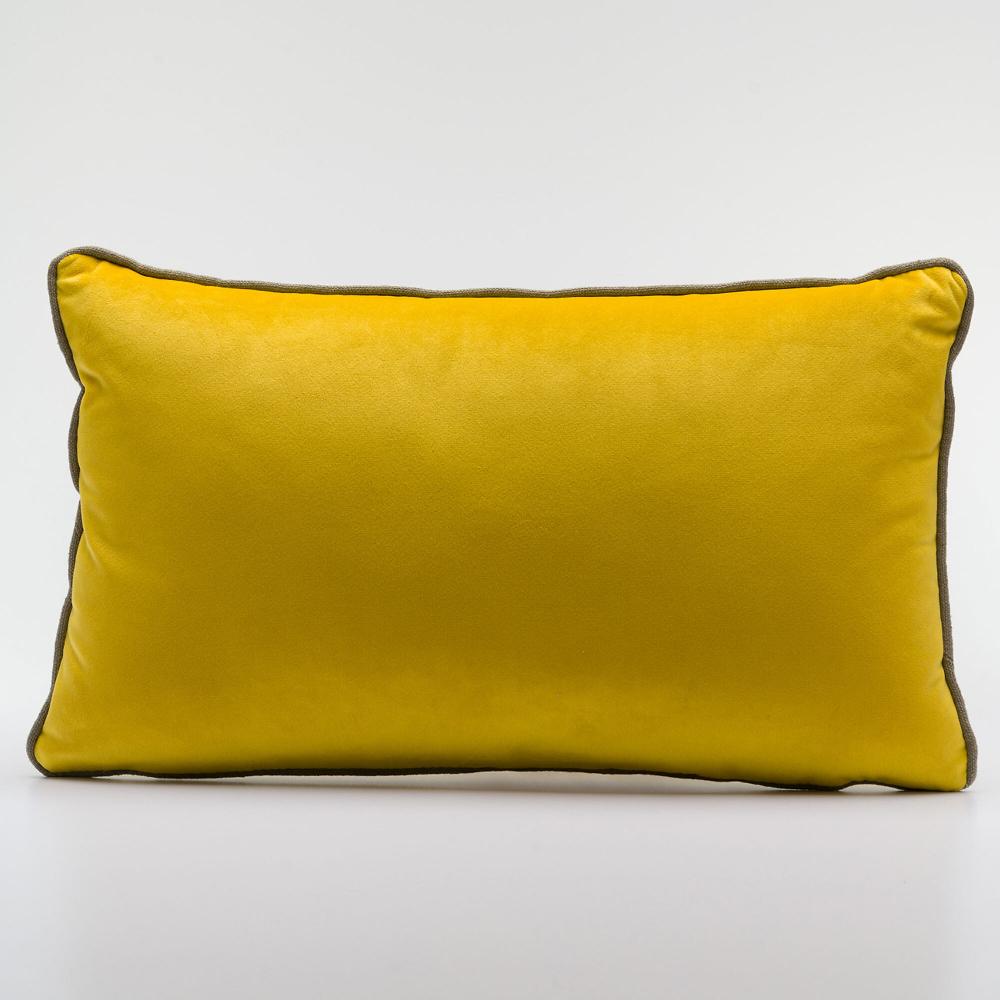 QVC Maddalena Home Cuscino rettangolare con piping lino a contrasto 32x50cm