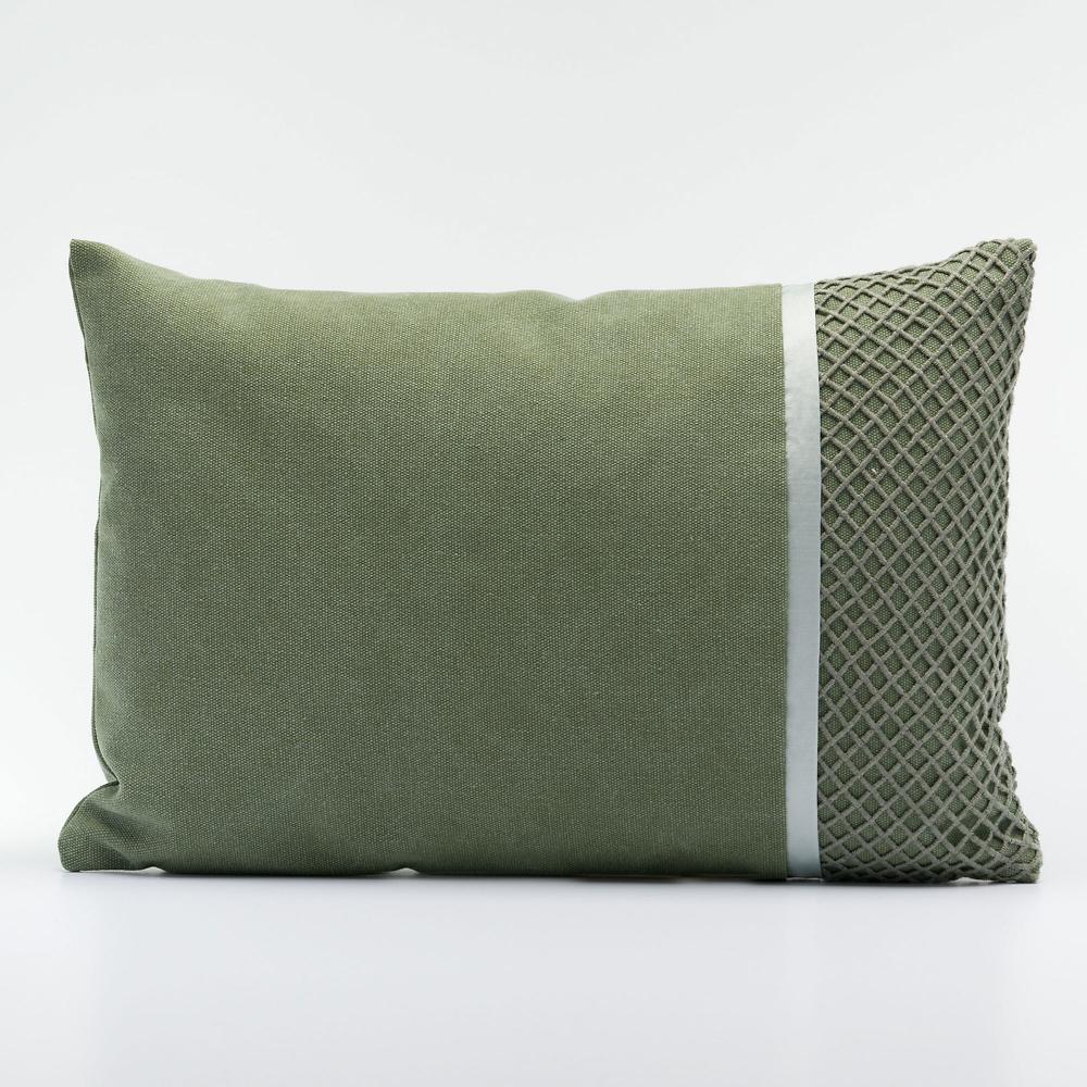 QVC Maddalena Home Cuscino Rettangolare Misto Lino Inserto Macramè 30x45cm