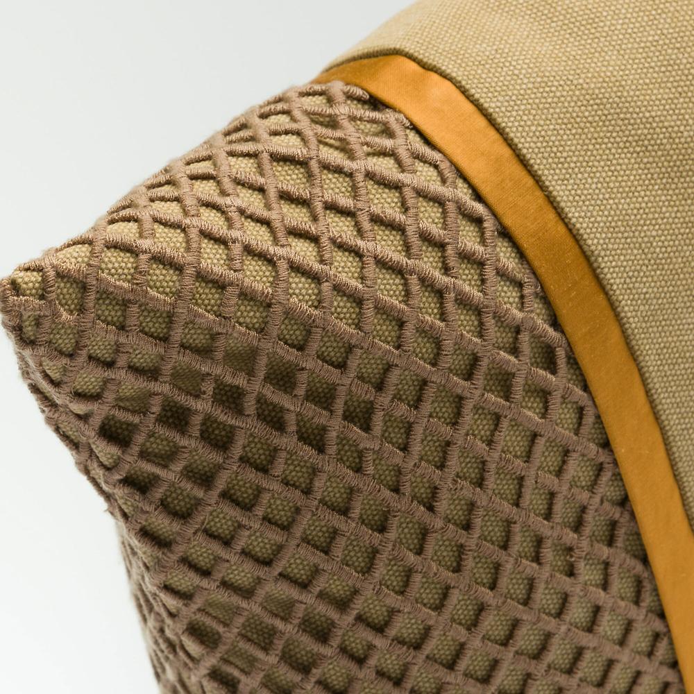 QVC Maddalena Home Cuscino Rettangolare Misto Lino Inserto Macramè 30x45cm