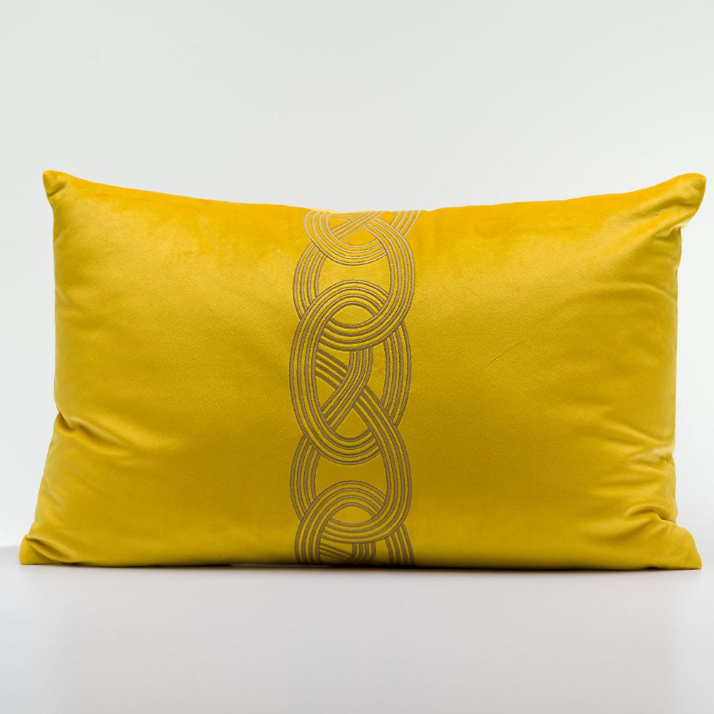 QVC Maddalena Home Cuscino rettangolare ricamo intreccio 32 x 50 cm