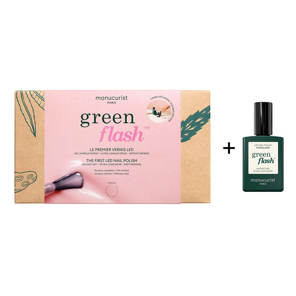 QVC Manucurist Kit Base Con Colore Hortencia + Colore Aggiuntivo Green Flash