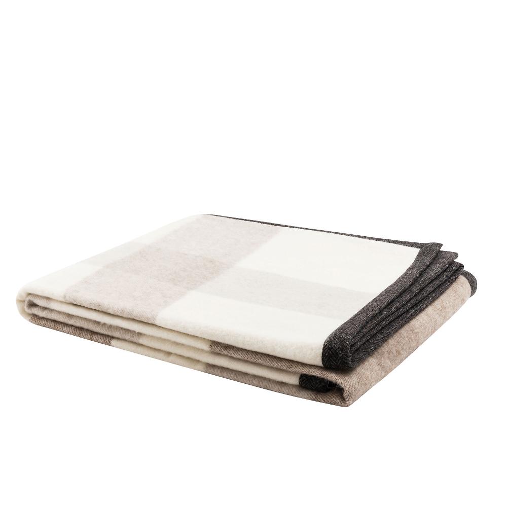 QVC Marzotto Home Coperta Perù in lana e alpaca con bordo scozzese