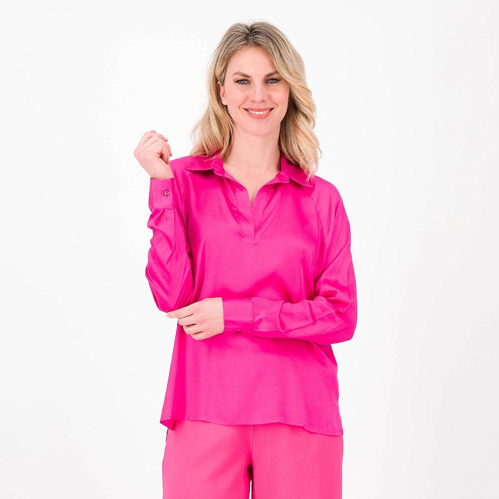 QVC Matilde Design Tunica collo a polo in raso 100% viscosa Made in Italy