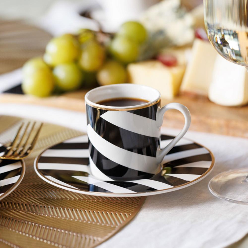 QVC Mikasa Luxe Deco 2 tazzine da caffè con piattini