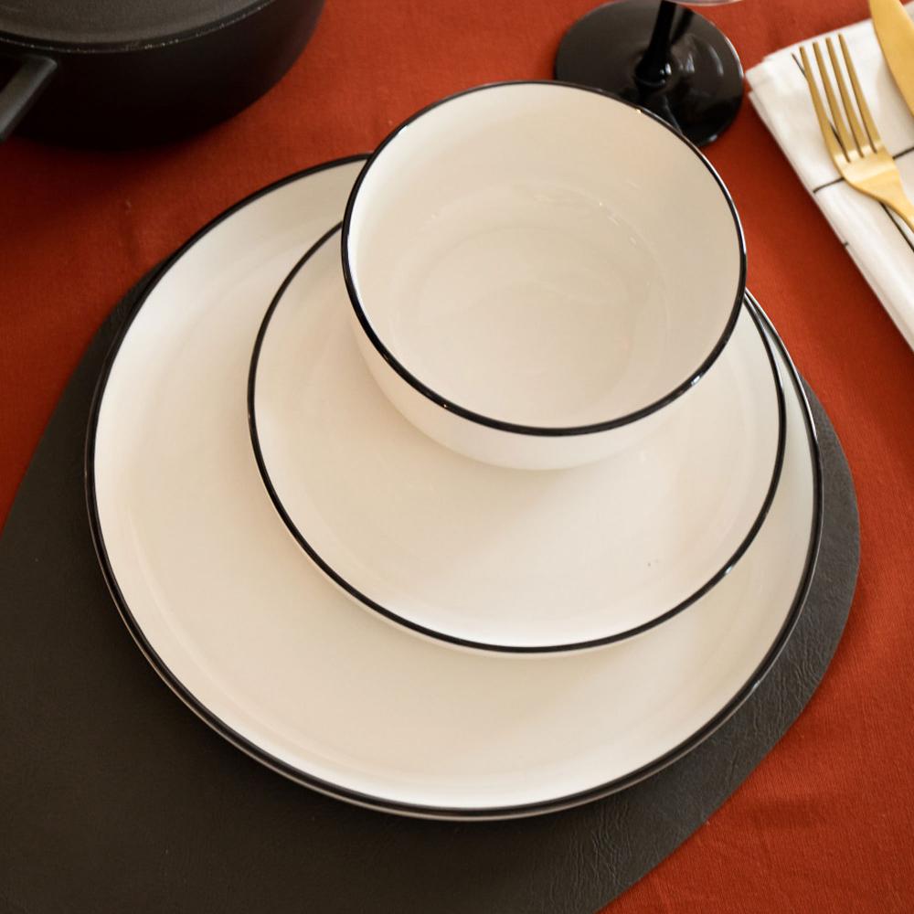 QVC Mikasa Servizio di piatti Limestone 12 pezzi in porcellana bianca