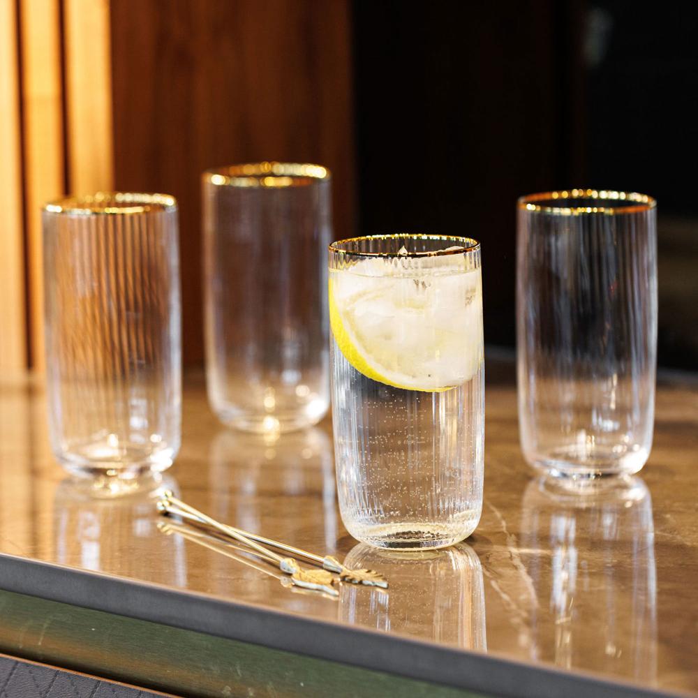 QVC Mikasa Set 4 bicchieri da cocktail Sorrento in cristallo rigato