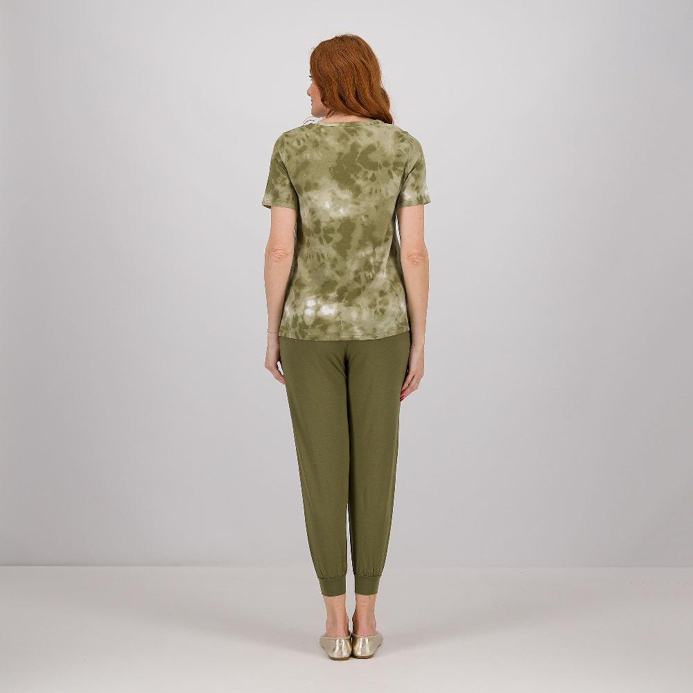 QVC Modern Soul By AnyBod Completo T-shirt Fantasia Tie-dye E Pantaloni Lunghi