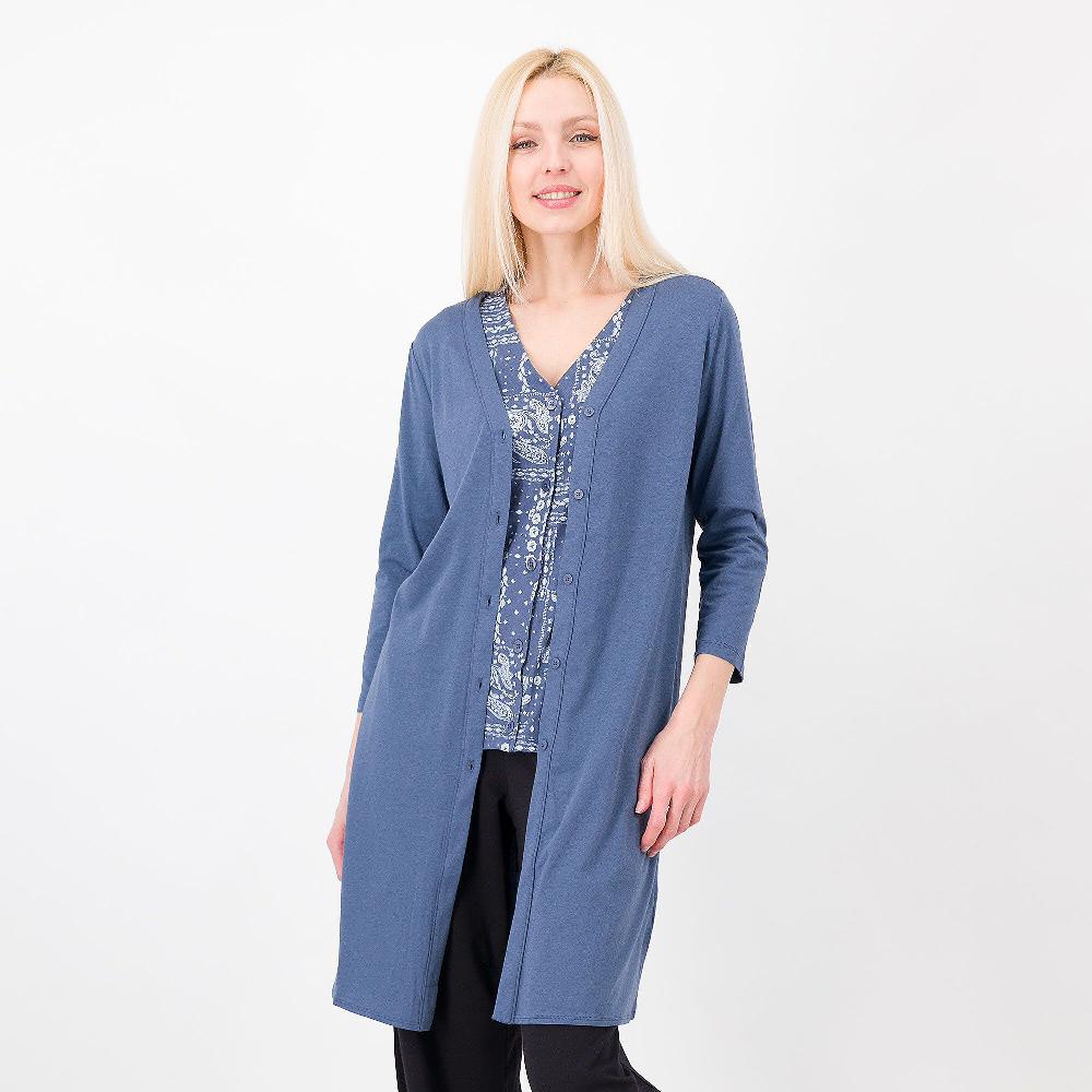 QVC Modern Soul by AnyBody Cardigan lungo Cotone e moda Scollo a V e bottoni