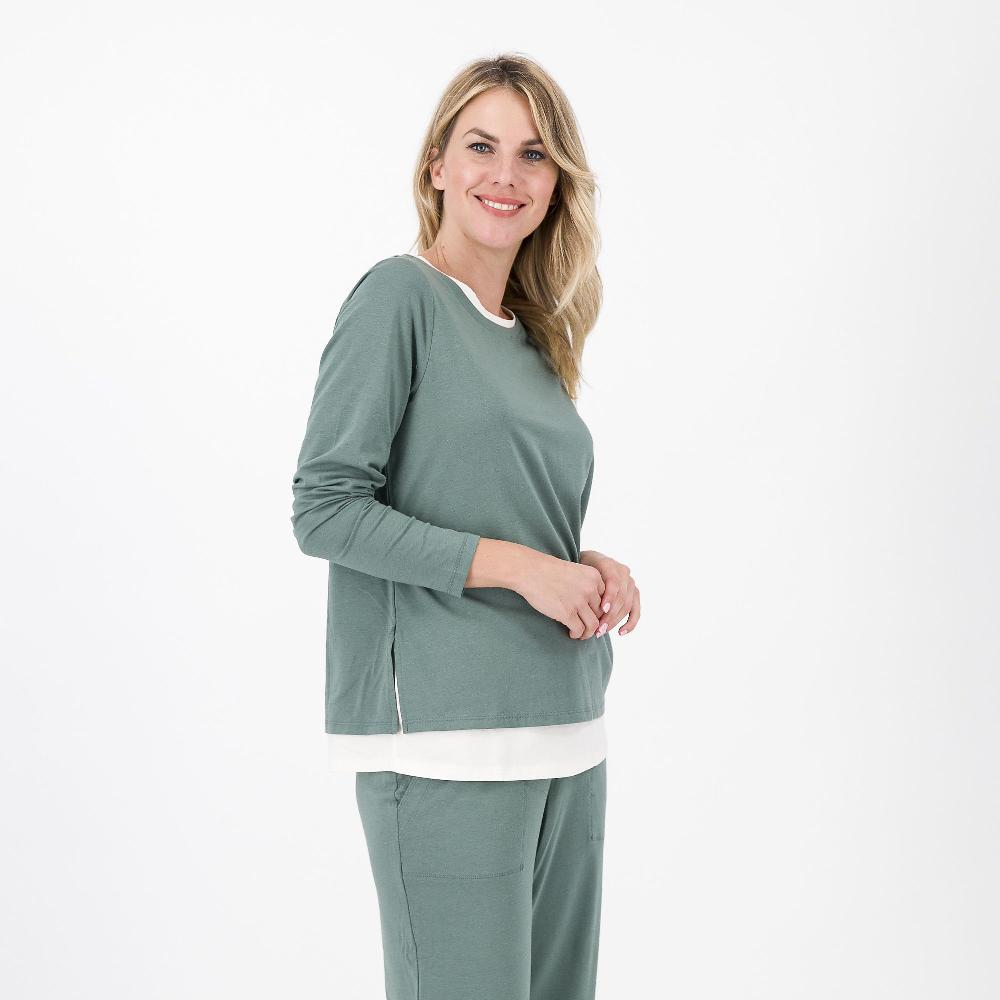 QVC Modern Soul by AnyBody Maglia effetto doppio in cotone modal