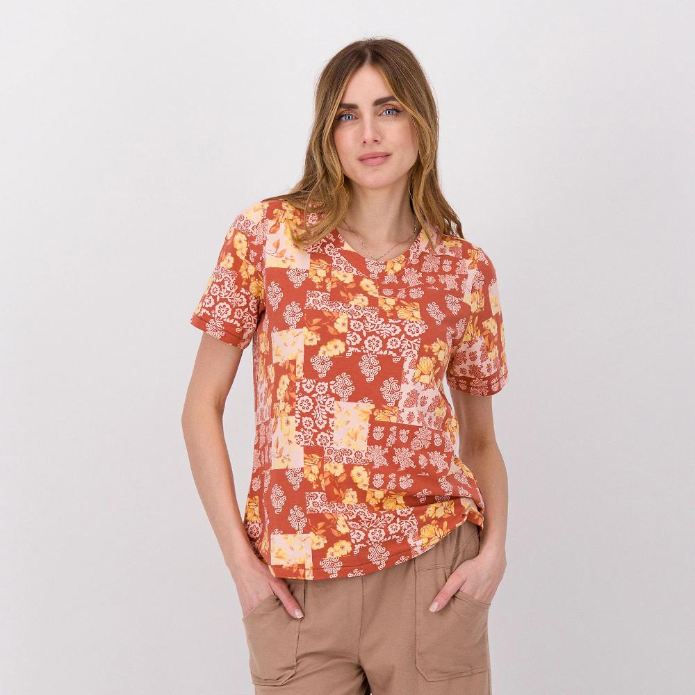 QVC Modern Soul by AnyBody T-shirt in cotone e modal con scollo a V