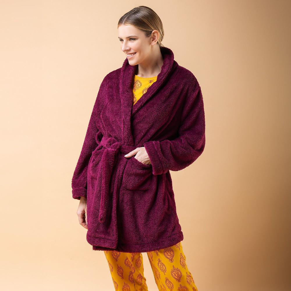 QVC Modern Soul by AnyBody Vestaglia in pile sherpa con rever