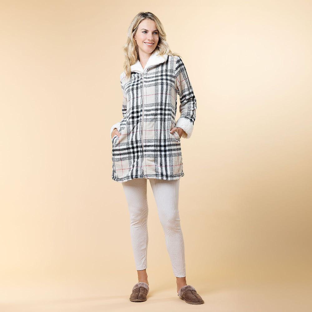 QVC Mont Chalet Vestaglia In Velluto Con Collo E Polsi In Sherpa