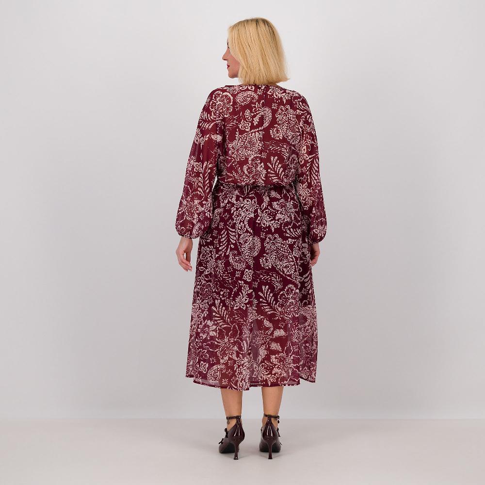 QVC Mood Atelier Abito In Georgette Di Viscosa Fantasia Con Sottoveste Staccata