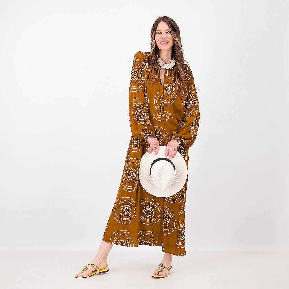 QVC Mood Atelier Abito Lungo Fantasia Modello Caftano 100% Viscosa