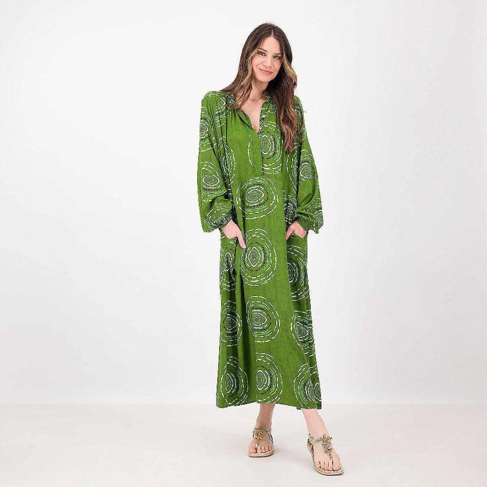 QVC Mood Atelier Abito lungo fantasia modello caftano 100% viscosa