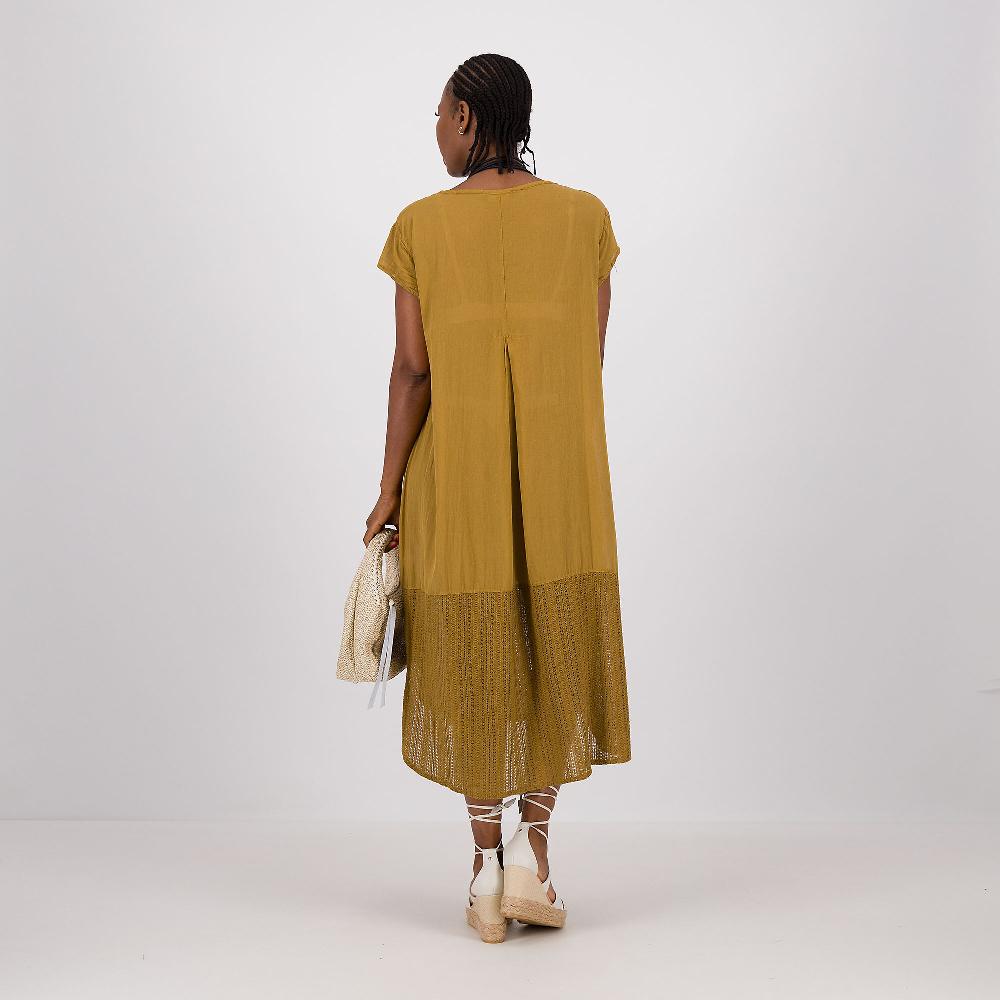 QVC Mood Atelier Abito Lungo In Mussola Di Cotone Design Asimmetrico