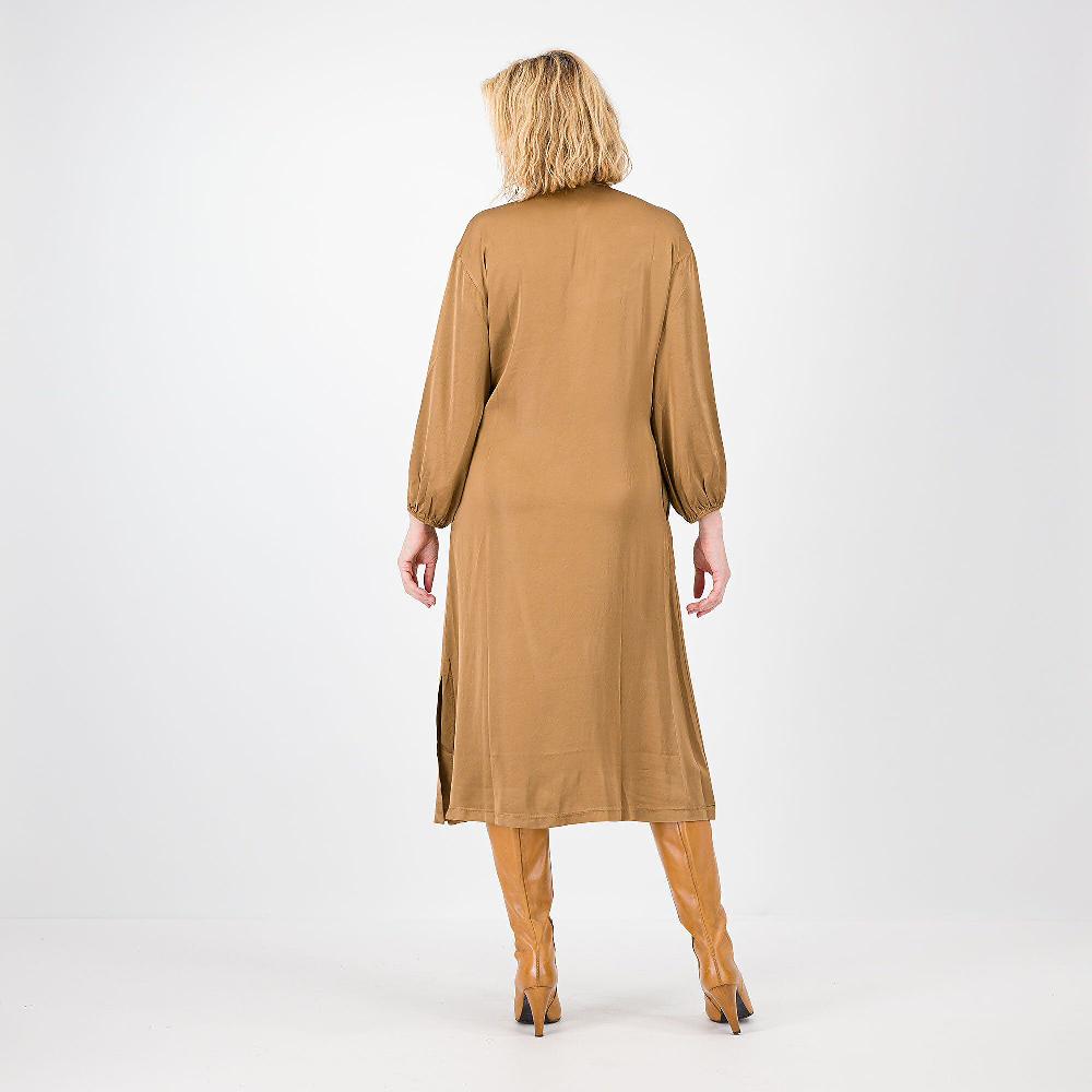 QVC Mood Atelier Abito Lungo In Raso Di Viscosa Con Fiocco