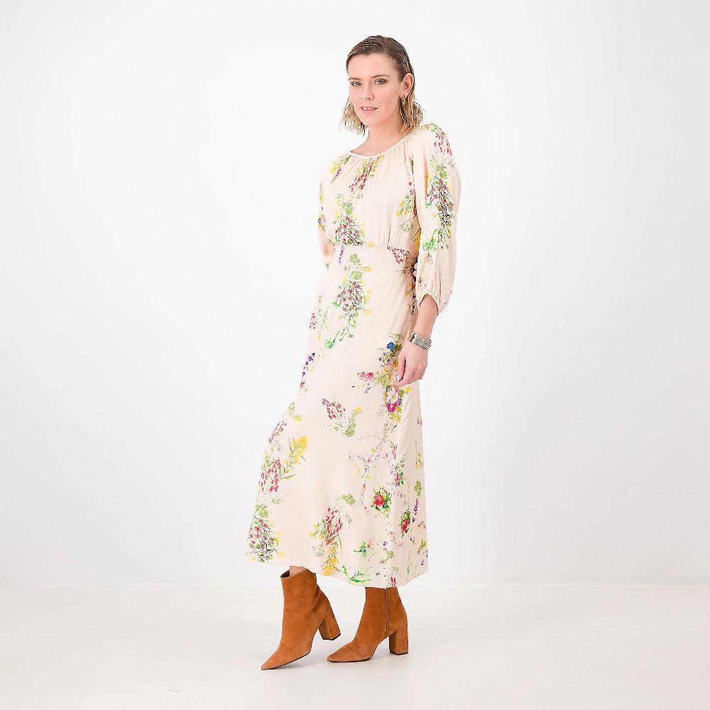 QVC Mood Atelier Abito lungo in raso di viscosa fantasia