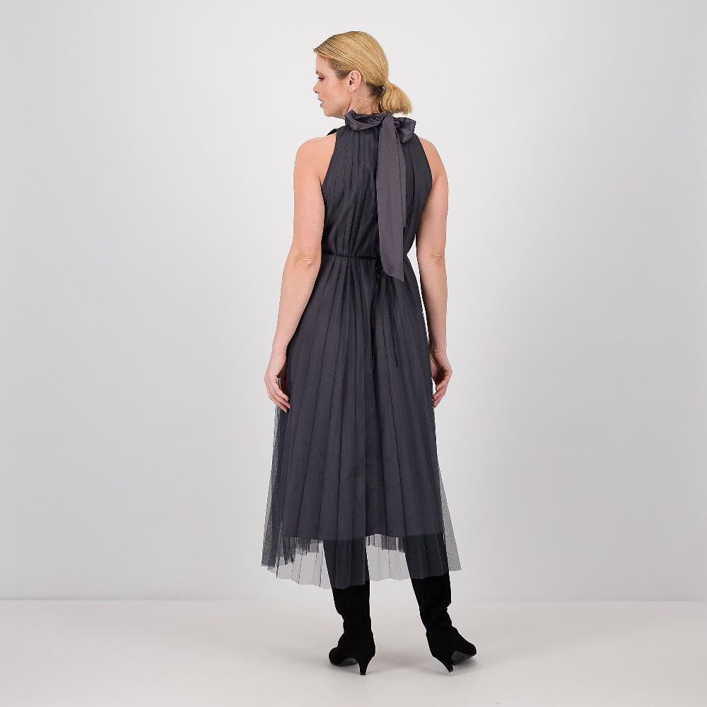 QVC Mood Atelier Abito Smanicato In Tulle Plissé Foderato In Raso