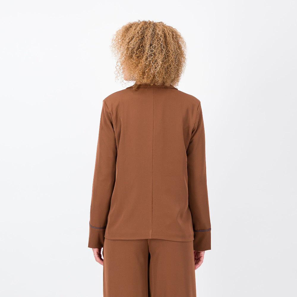 QVC Mood Atelier Blazer In Cady Con Piping In Contrasto
