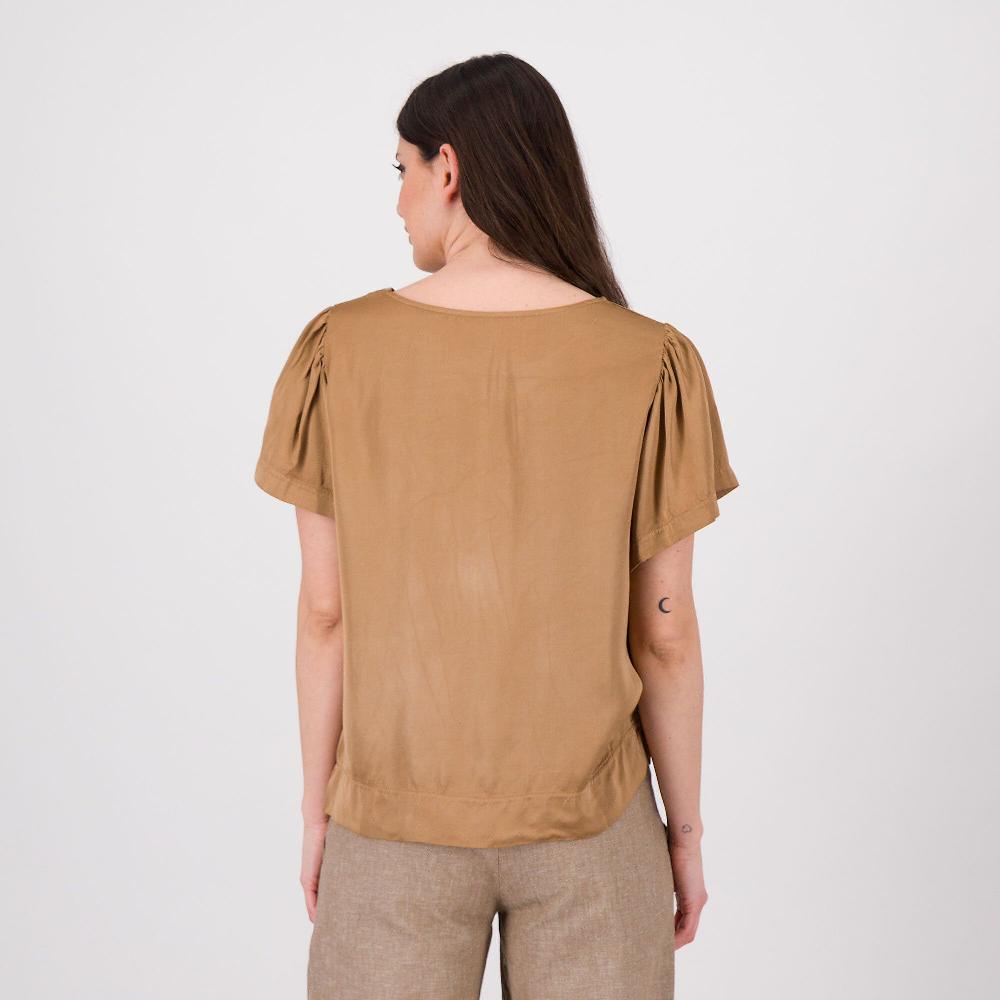QVC Mood Atelier Blusa In Raso Di Con Maniche Corte Ampie
