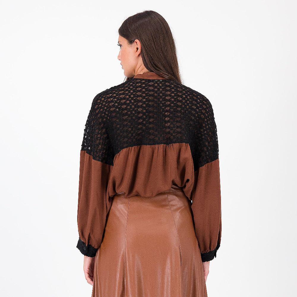 QVC Mood Atelier Blusa In Tela Di Viscosa Con Pizzo