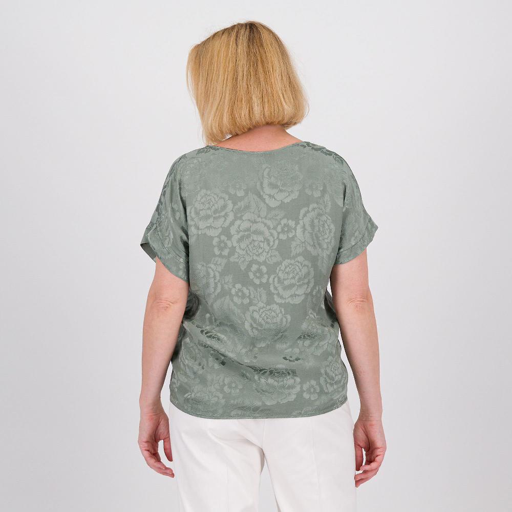 QVC Mood Atelier Blusa In Tessuto Jacquard Di Viscosa Con Disegno Rose
