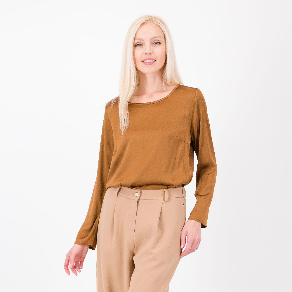 QVC Mood Atelier Blusa in viscosa con seta a manica lunga