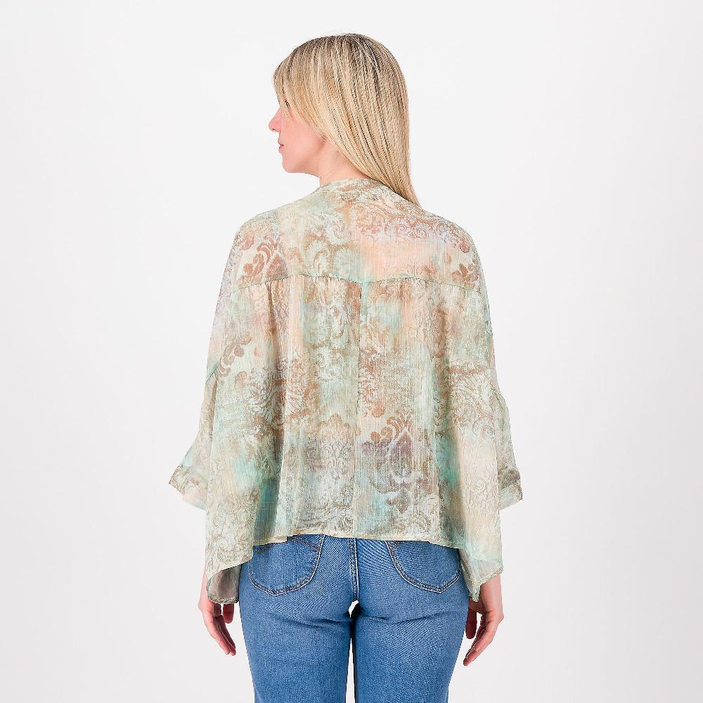 QVC Mood Atelier Camicia In Georgette Fantasia Con Filo Lamé