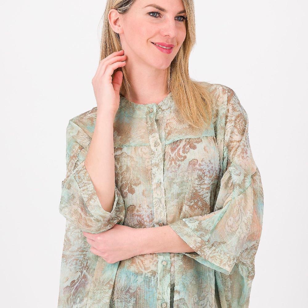 QVC Mood Atelier Camicia In Georgette Fantasia Con Filo Lamé