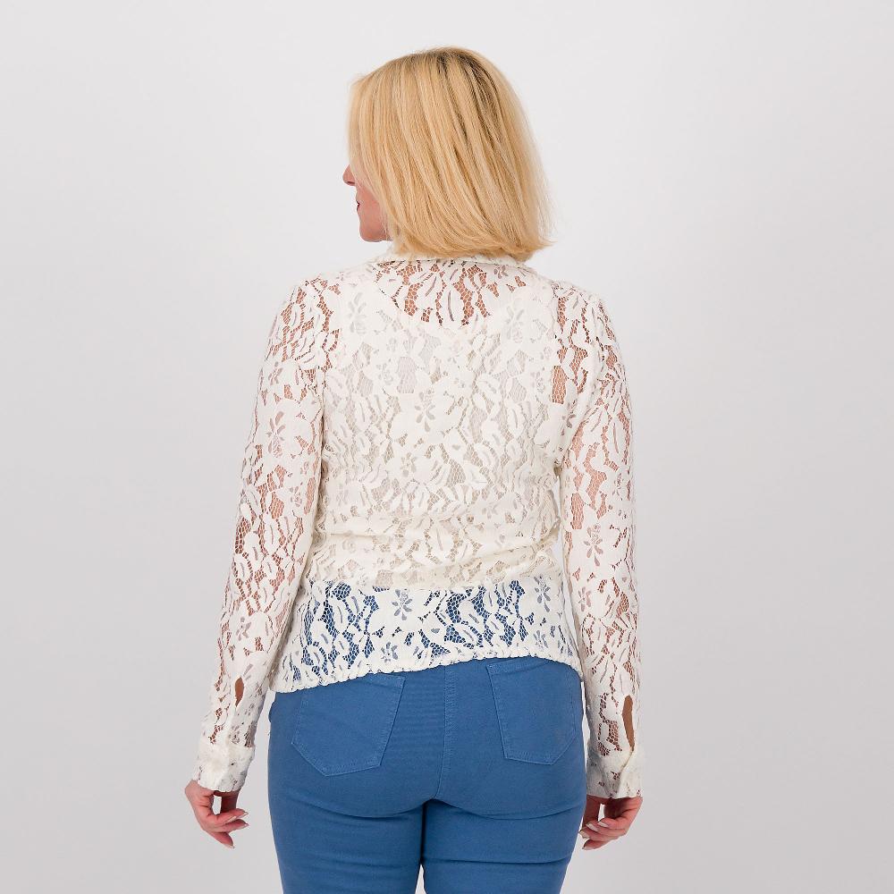 QVC Mood Atelier Camicia In Pizzo Effetto Velluto Con Bottoni Ricoperti