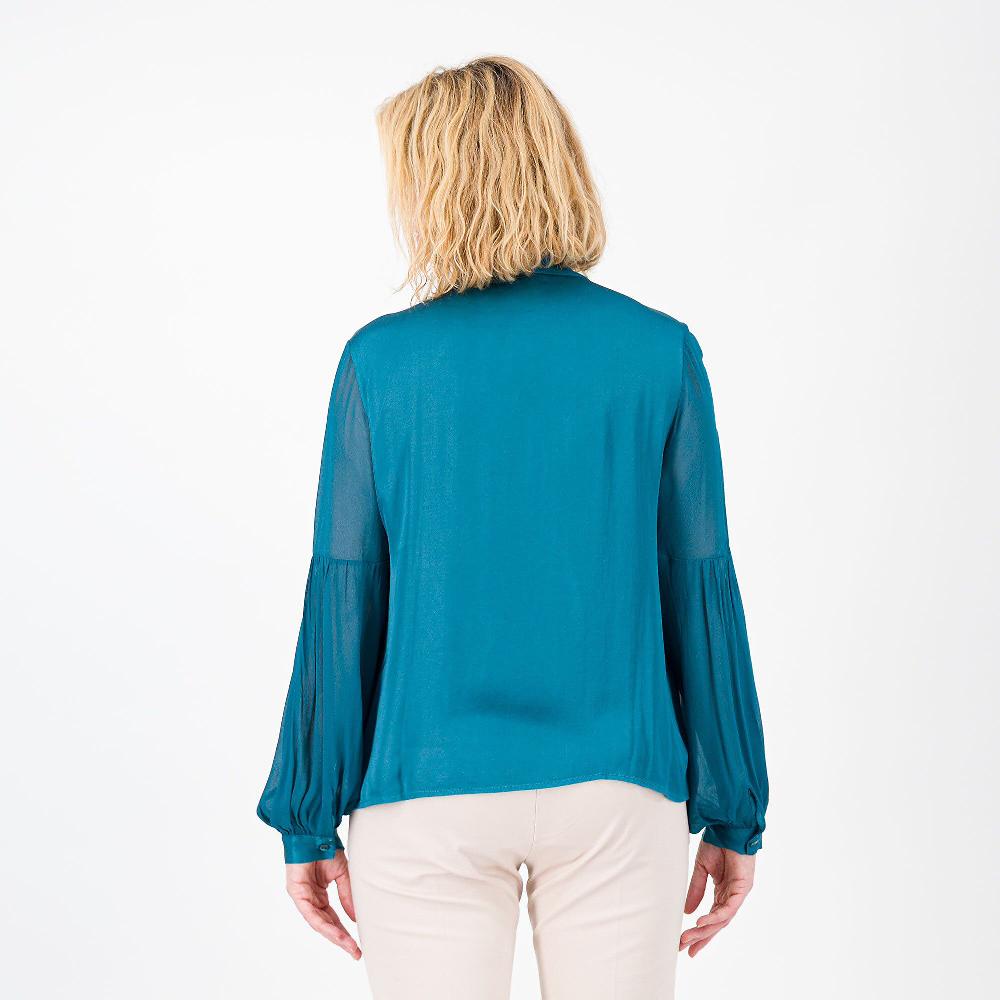 QVC Mood Atelier Camicia In Raso E Georgette Di Viscosa Con Fiocco