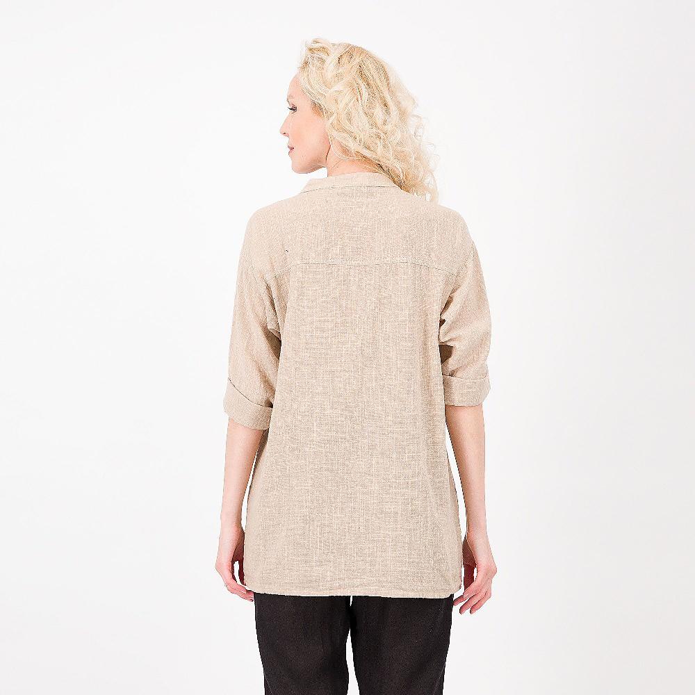 QVC Mood Atelier Camicia Lunga In Garza Di Cotone Con Tasche