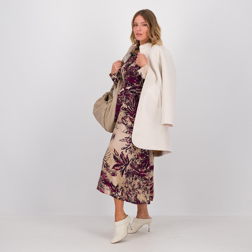 QVC Mood Atelier Cappotto In Tessuto Tecnico Collo Alla Coreana