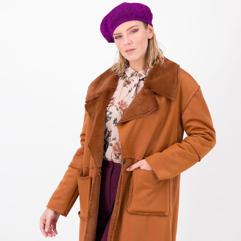 QVC Mood Atelier Cappotto Lungo Simil-montone Con Tasche
